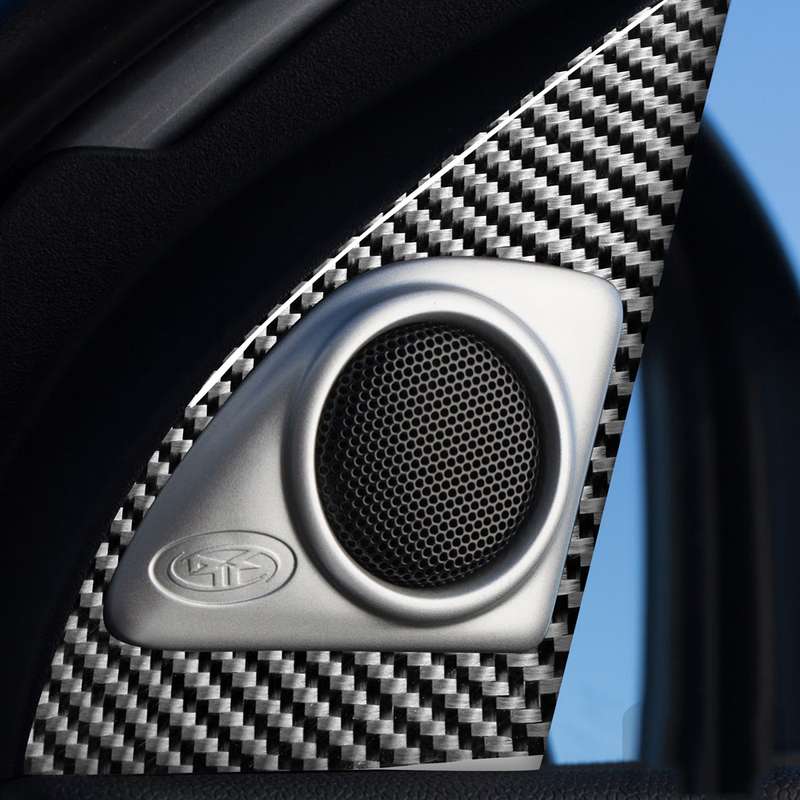 2 PCS Car Carbon Fiber Left and Right Speakers Decorative Sticker for Mitsubishi Lancer EVO (Only DE