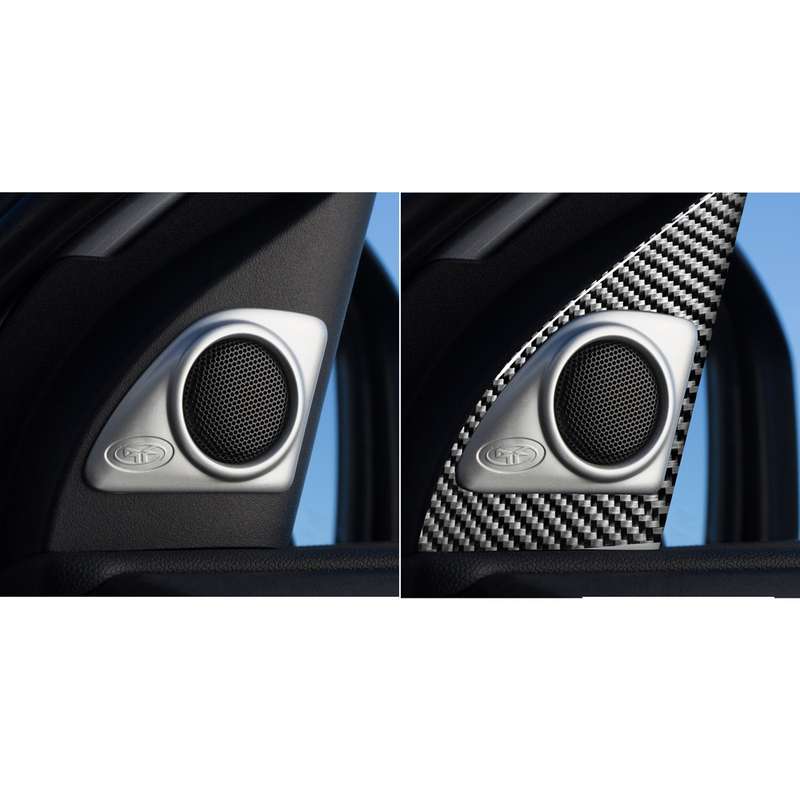 2 PCS Car Carbon Fiber Left and Right Speakers Decorative Sticker for Mitsubishi Lancer EVO (Only DE