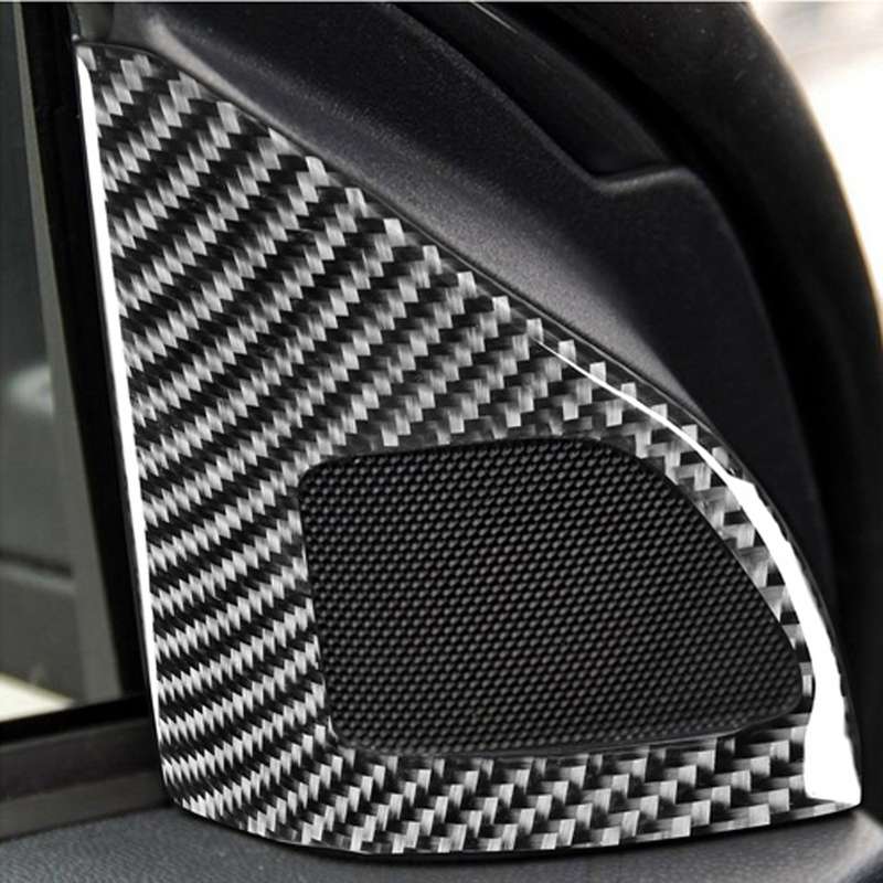 2 PCS Car Carbon Fiber Left and Right Speakers Decorative Sticker for Mitsubishi Lancer EVO (Only GT