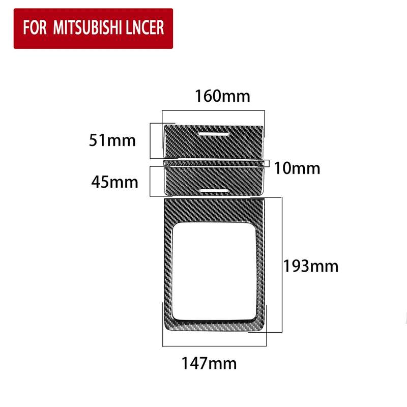 Car Carbon Fiber Storage + Gear Decorative Sticker for Mitsubishi Lancer EVO (Only GT / GTS) 2010-20