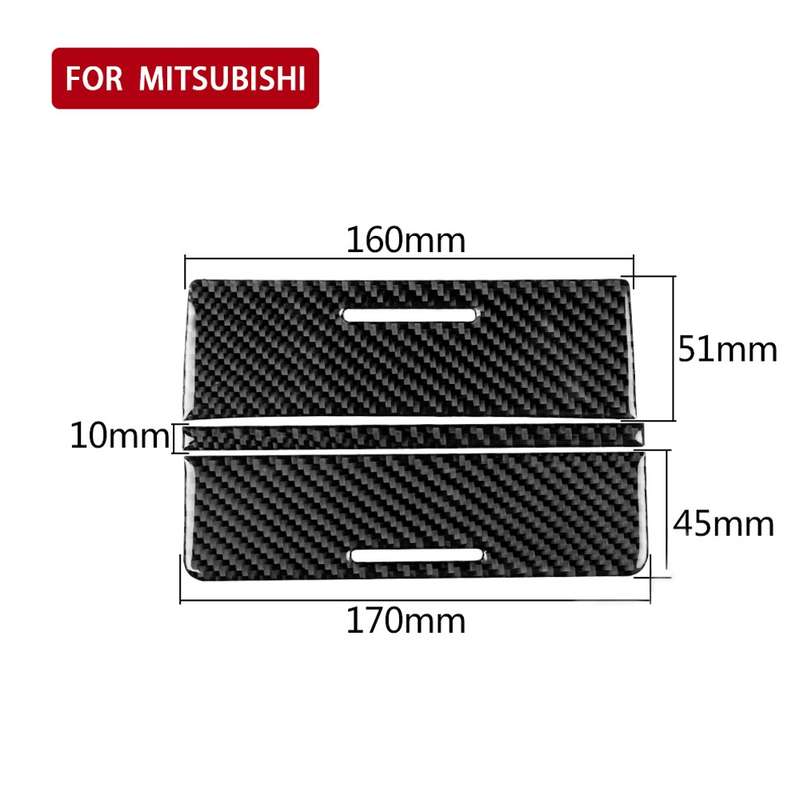3 PCS Car Carbon Fiber Storage Box Decorative Sticker for Mitsubishi Lancer EVO (Only GT / GTS) 2010