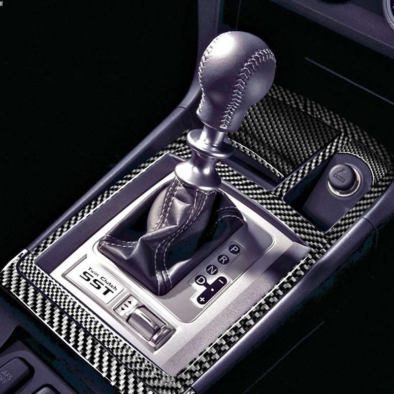 6 PCS Car Carbon Fiber Ashtray + Gear Position Decorative Sticker for Mitsubishi Lancer EVO (Only GT