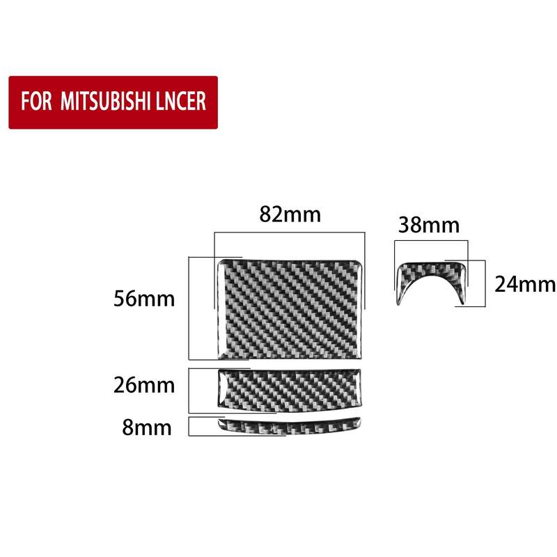 4 PCS Car Carbon Fiber Ashtray + Power Socket Decorative Sticker for Mitsubishi Lancer EVO (Only GTS