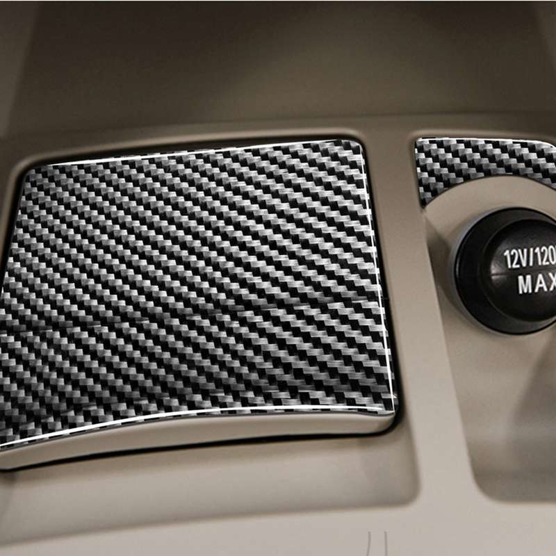 4 PCS Car Carbon Fiber Ashtray + Power Socket Decorative Sticker for Mitsubishi Lancer EVO (Only GTS