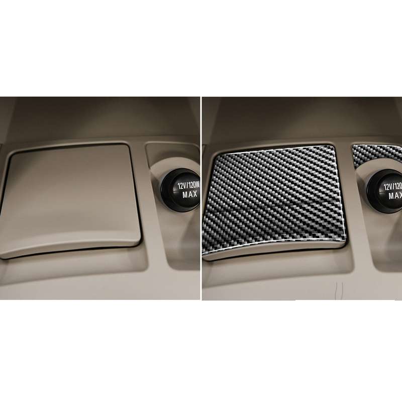 4 PCS Car Carbon Fiber Ashtray + Power Socket Decorative Sticker for Mitsubishi Lancer EVO (Only GTS