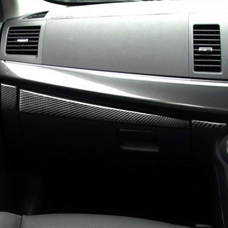 Car Carbon Fiber Passenger Side Glove Box Decorative Sticker for Mitsubishi Lancer EVO 2008-2015, Ri