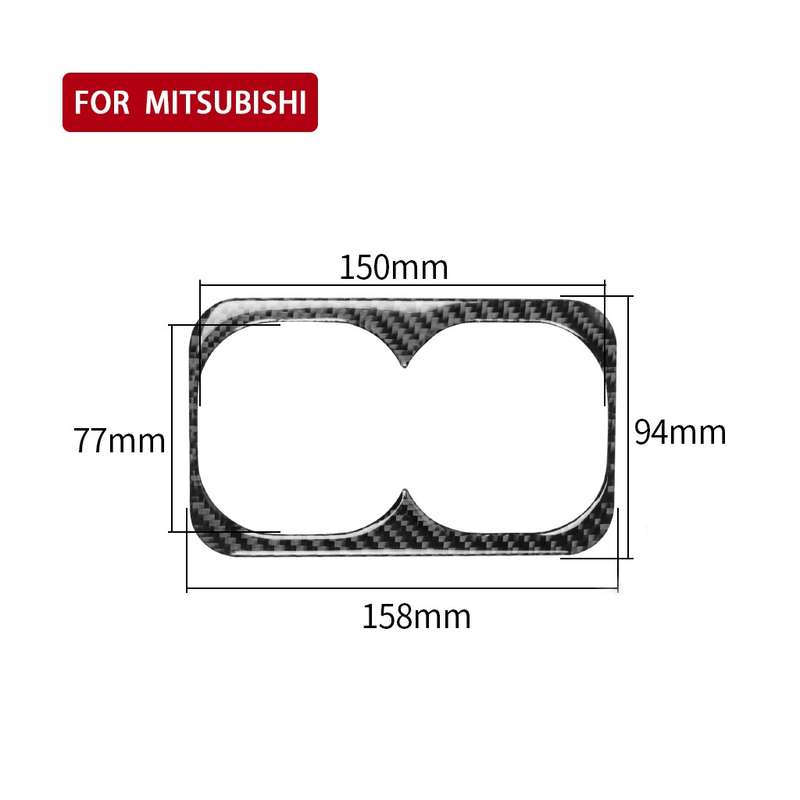 Car Carbon Fiber Rear Center Armrest Cup Holder Decorative Sticker for Mitsubishi Lancer EVO 2008-20