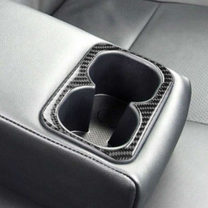Car Carbon Fiber Rear Center Armrest Cup Holder Decorative Sticker for Mitsubishi Lancer EVO 2008-20