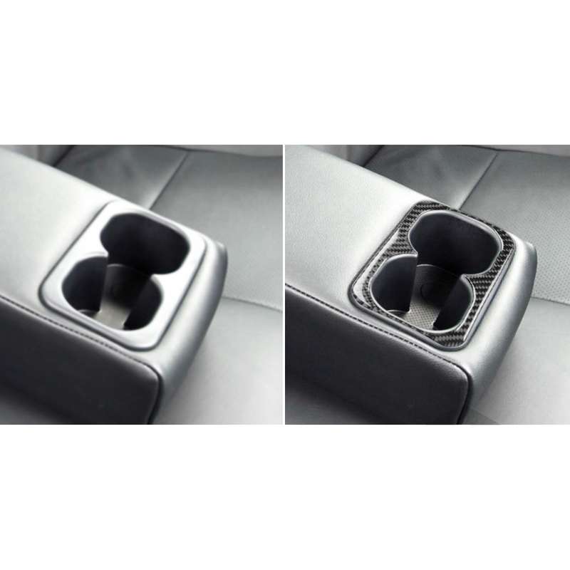 Car Carbon Fiber Rear Center Armrest Cup Holder Decorative Sticker for Mitsubishi Lancer EVO 2008-20