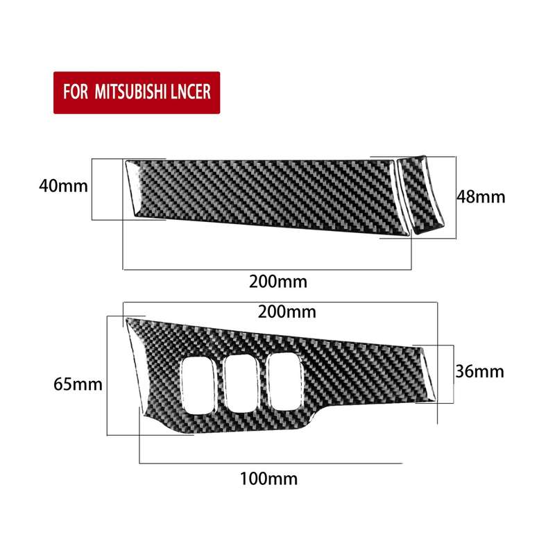 3 PCS Car Carbon Fiber Driver Light + Dashboard Decorative Sticker for Mitsubishi Lancer EVO 2008-20