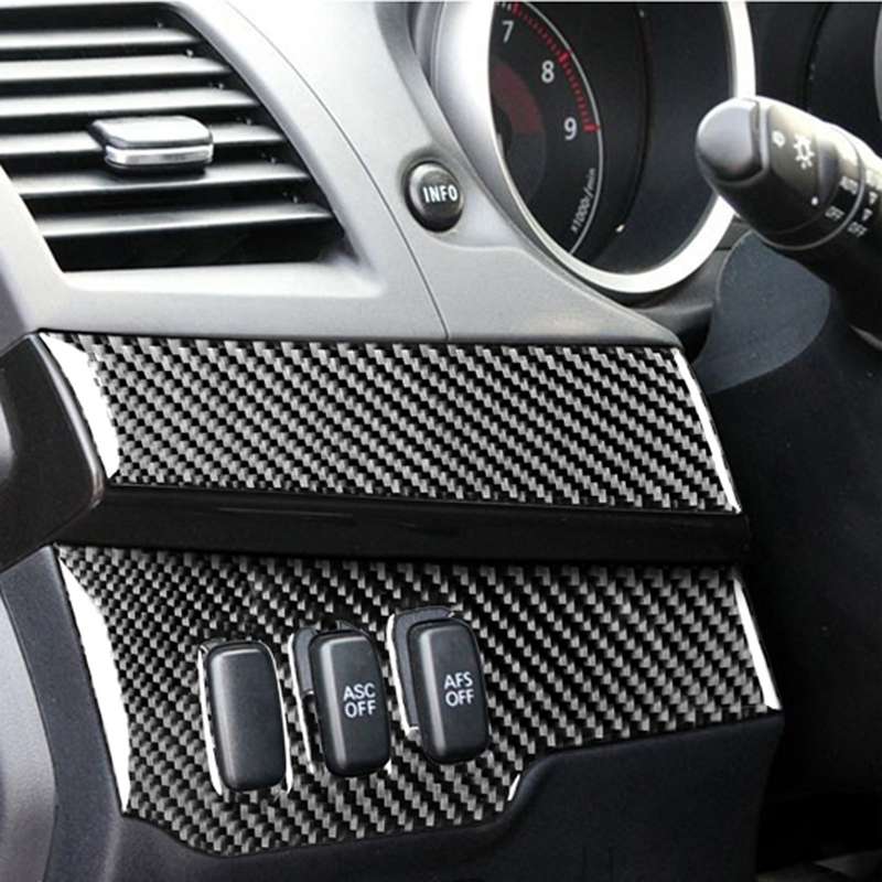 3 PCS Car Carbon Fiber Driver Light + Dashboard Decorative Sticker for Mitsubishi Lancer EVO 2008-20