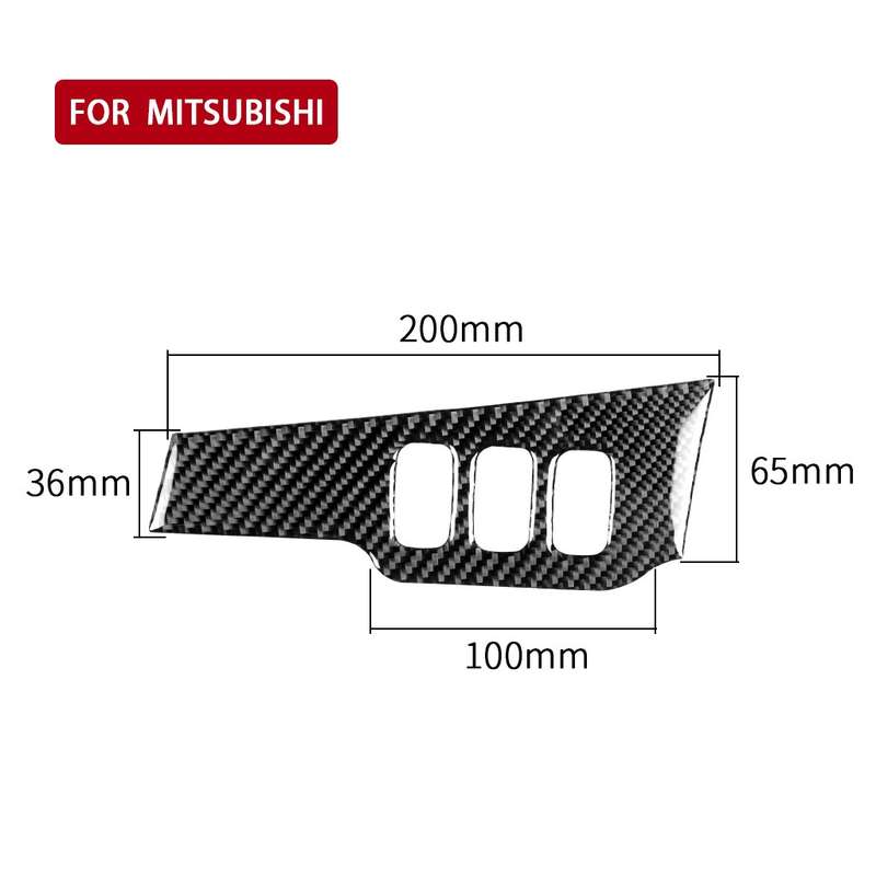 Car Carbon Fiber Dimming Control Panel Decorative Sticker for Mitsubishi Lancer EVO 2008-2015, Right