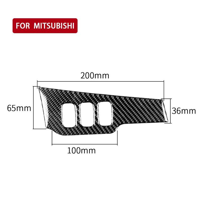 Car Carbon Fiber Dimming Control Panel Decorative Sticker for Mitsubishi Lancer EVO 2008-2015, Left