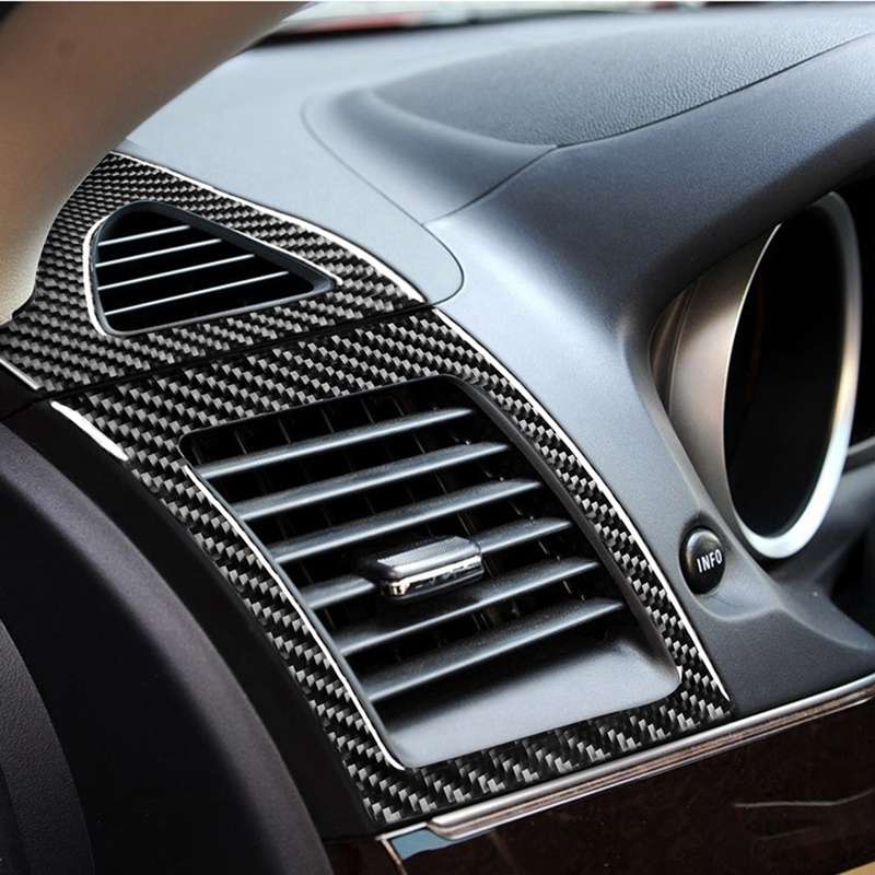 4 PCS Car Carbon Fiber Left and Right Air Outlet Decorative Sticker for Mitsubishi Lancer EVO 2008-2