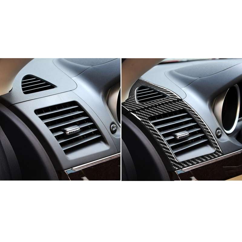 4 PCS Car Carbon Fiber Left and Right Air Outlet Decorative Sticker for Mitsubishi Lancer EVO 2008-2