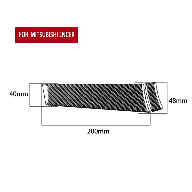 2 PCS Car Carbon Fiber Driver Dashboard Panel Decorative Sticker for Mitsubishi Lancer EVO 2008-2015