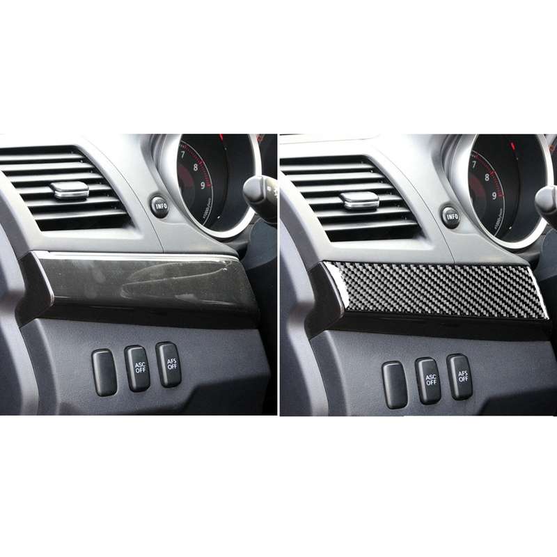 2 PCS Car Carbon Fiber Driver Dashboard Panel Decorative Sticker for Mitsubishi Lancer EVO 2008-2015