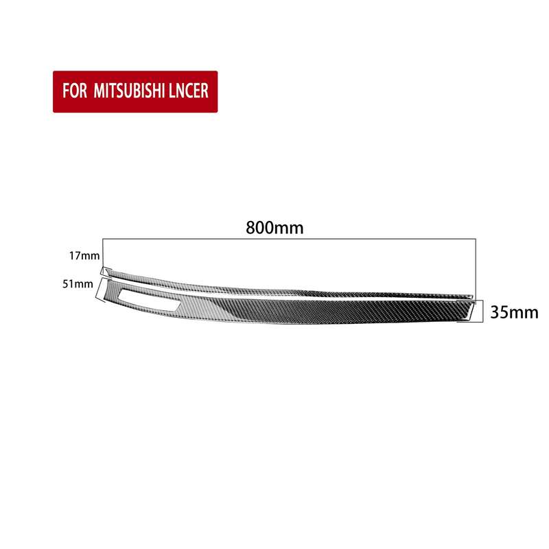 2 PCS Car Carbon Fiber Central Dashboard Panel Decorative Sticker for Mitsubishi Lancer EVO 2008-201