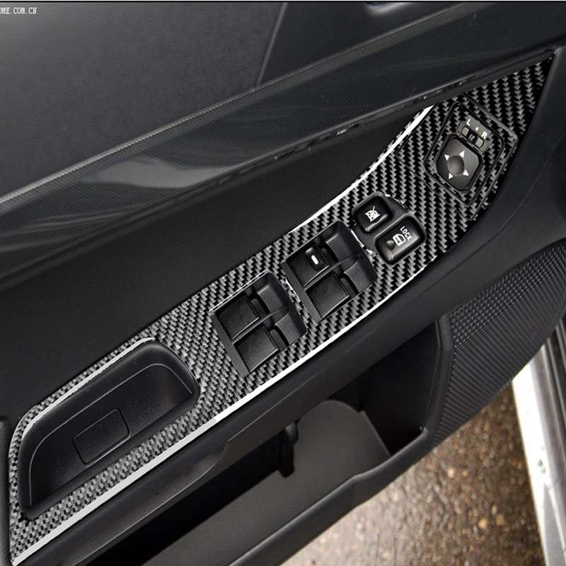 6 PCS Car Carbon Fiber Glass Lift Panel Decorative Sticker for Mitsubishi Lancer EVO 2008-2015, Righ