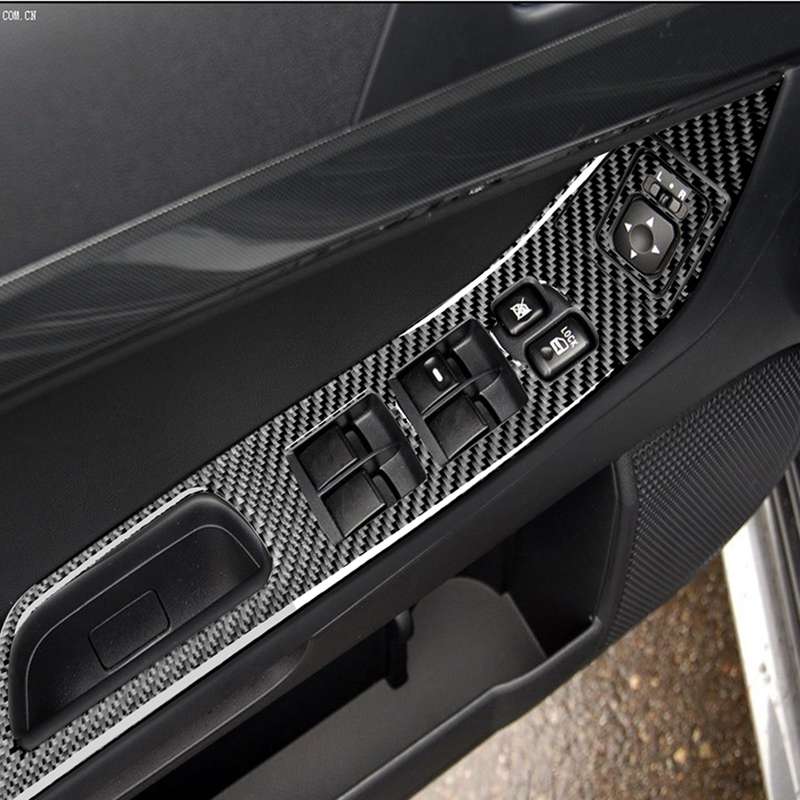 6 PCS Car Carbon Fiber Glass Lift Panel Decorative Sticker for Mitsubishi Lancer EVO 2008-2015, Left