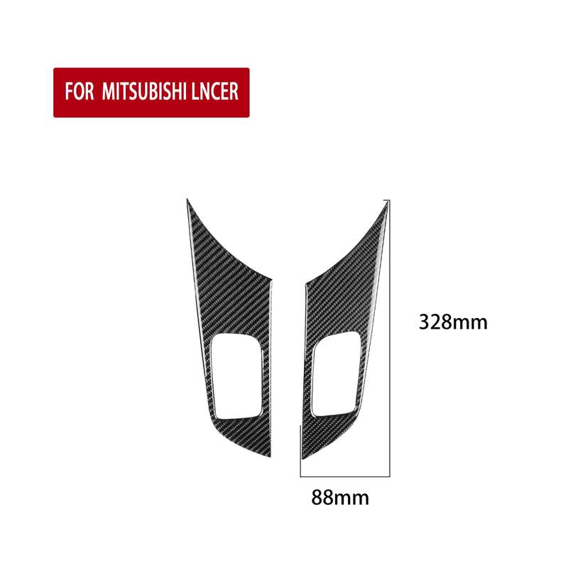 2 PCS Car Carbon Fiber Door Handle Panel Decorative Sticker for Mitsubishi Lancer EVO 2008-2015, Lef