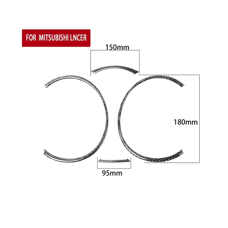 4 PCS Car Carbon Fiber Speedometer Decorative Sticker for Mitsubishi Lancer EVO 2008-2015, Left and