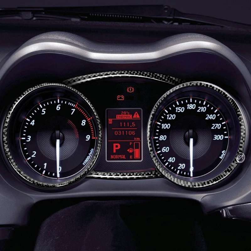 4 PCS Car Carbon Fiber Speedometer Decorative Sticker for Mitsubishi Lancer EVO 2008-2015, Left and