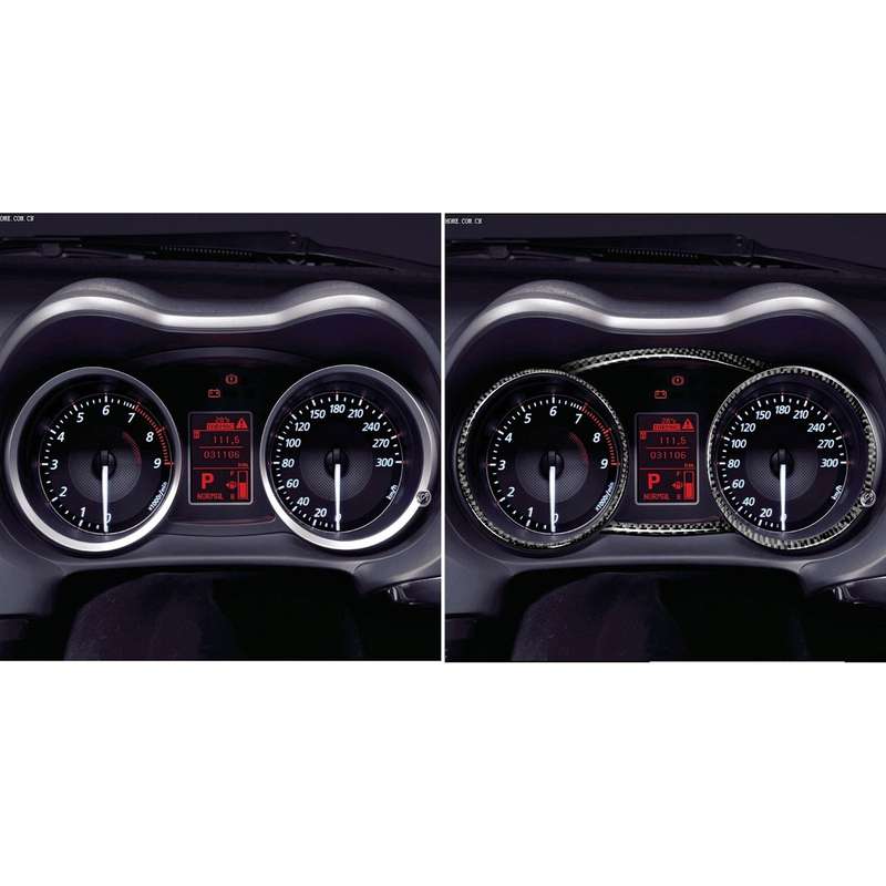 4 PCS Car Carbon Fiber Speedometer Decorative Sticker for Mitsubishi Lancer EVO 2008-2015, Left and