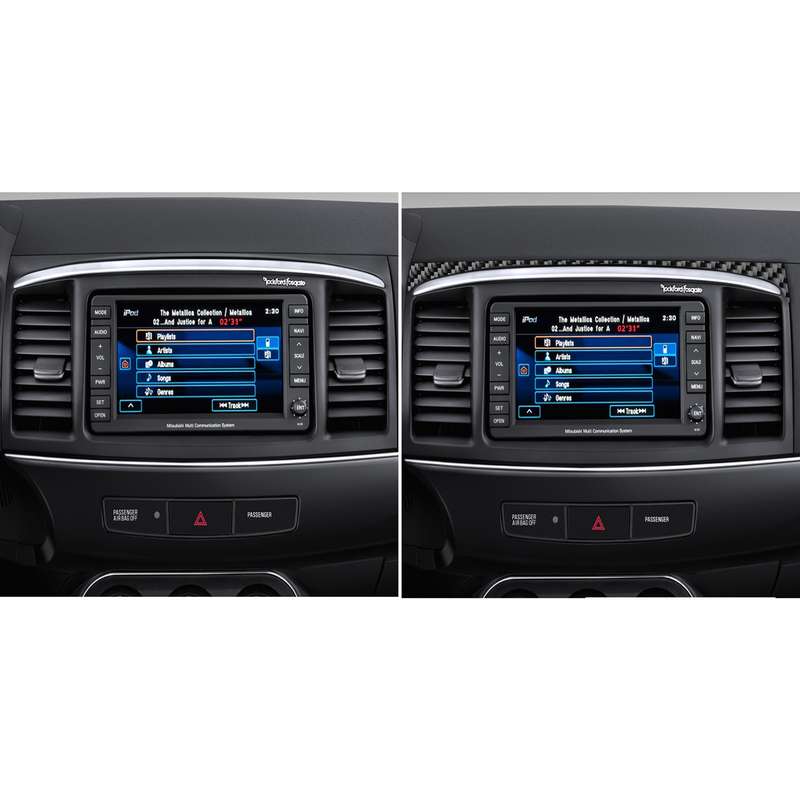 3 PCS Car Carbon Fiber Navigation System Set Decorative Sticker for Mitsubishi Lancer EVO 2008-2015,