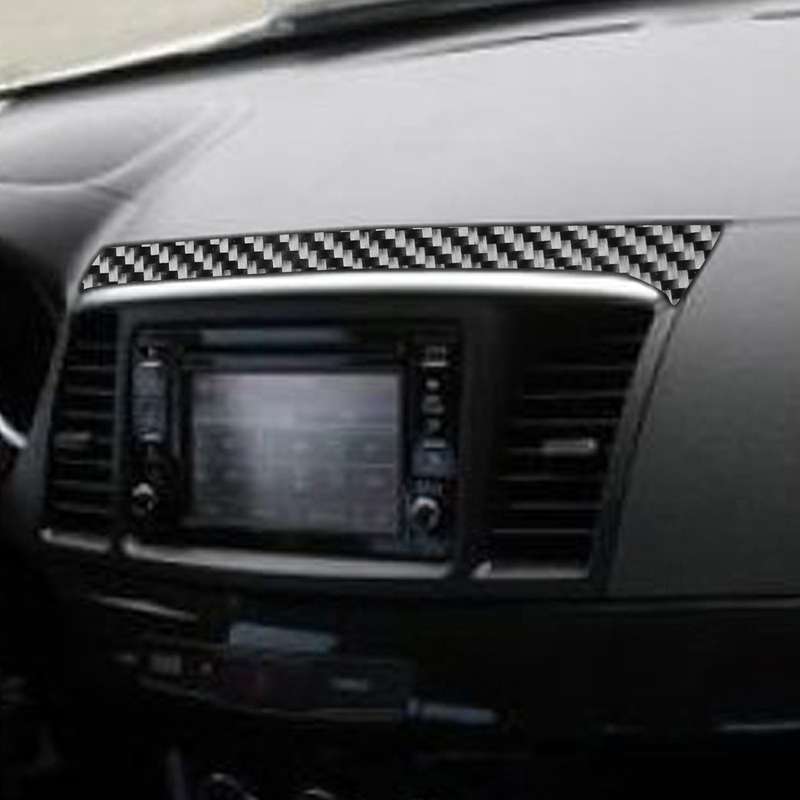 Car Carbon Fiber Navigation System Cover Decorative Sticker for Mitsubishi Lancer EVO 2008-2015, Lef