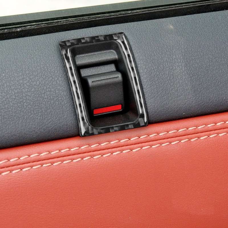 2 PCS Car Carbon Fiber Left and Right Door Lock Decorative Sticker for Nissan GTR R35 2008-2020, Lef