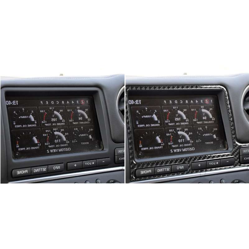 Car Carbon Fiber Navigation Display Frame Decorative Sticker for Nissan GTR R35 2008-2016, Right Dri
