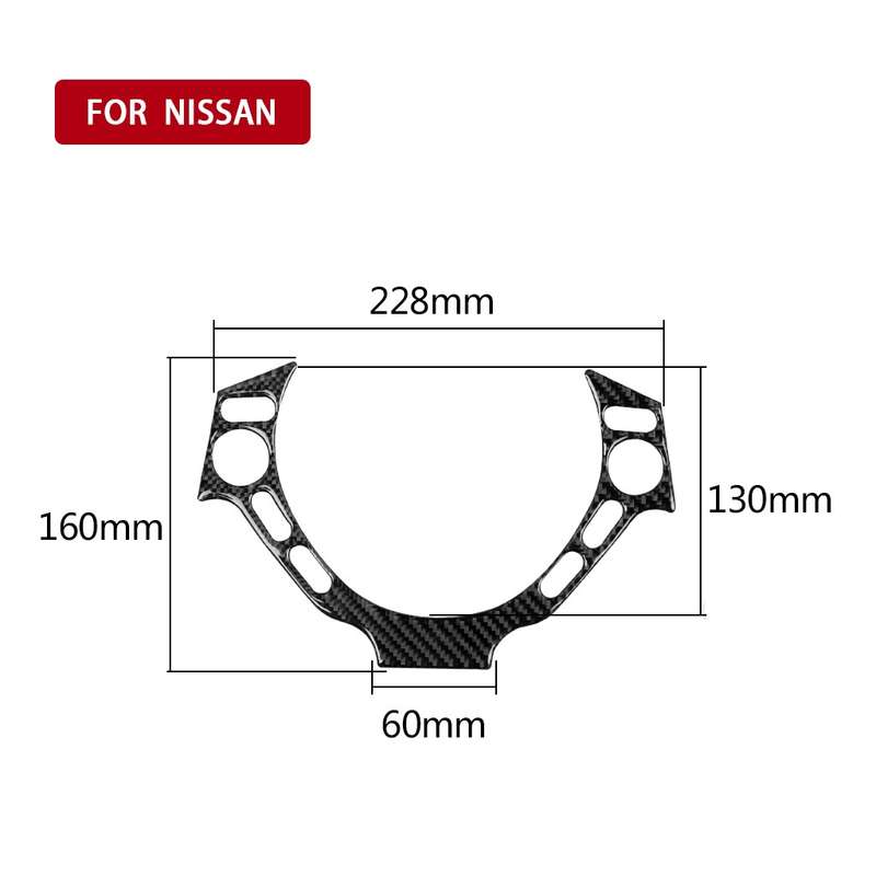 Car Carbon Fiber Steering Wheel Buttons Decorative Sticker for Nissan GTR R35 2008-2016, Left and Ri