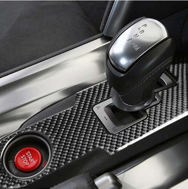 Car Carbon Fiber Gear Shift Panel Decorative Sticker for Nissan GTR R35 2008-2016, Left and Right Dr