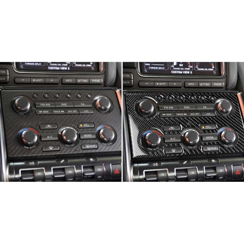 Car Carbon Fiber Instrument Control Panel Decorative Sticker for Nissan GTR R35 2008-2016, Left Driv