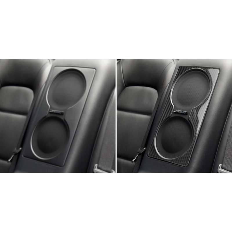 Car Carbon Fiber Rear Seat Speaker Decorative Sticker for Nissan GTR R35 2008-2016, Left and Right D