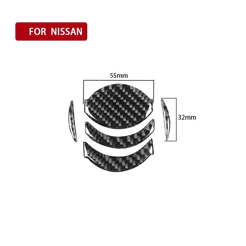 5 PCS Car Carbon Fiber Central Air Outlet Decorative Sticker for Nissan GTR R35 2008-2016, Left and