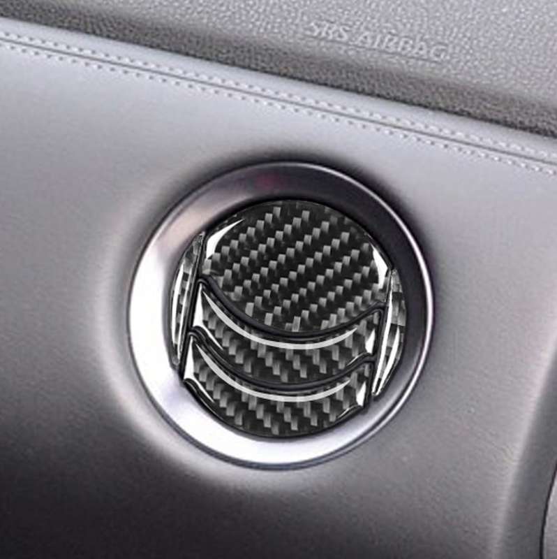 5 PCS Car Carbon Fiber Central Air Outlet Decorative Sticker for Nissan GTR R35 2008-2016, Left and