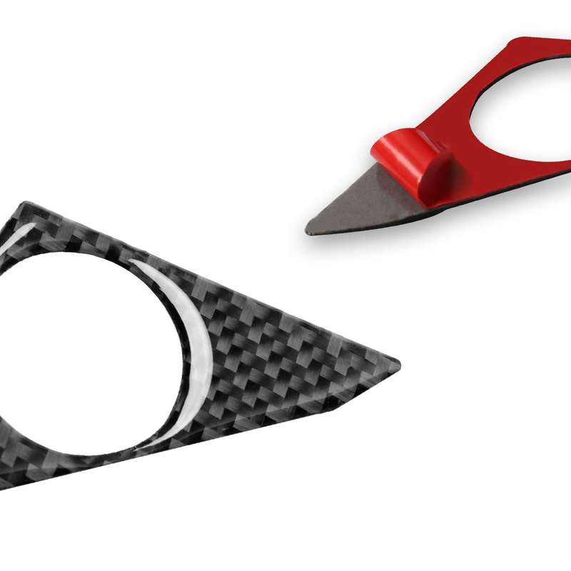 2 PCS Car Carbon Fiber Door Horn Decorative Sticker for Nissan GTR R35 2008-2020, Left and Right Dri