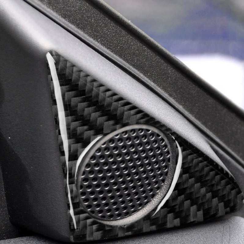2 PCS Car Carbon Fiber Door Horn Decorative Sticker for Nissan GTR R35 2008-2020, Left and Right Dri