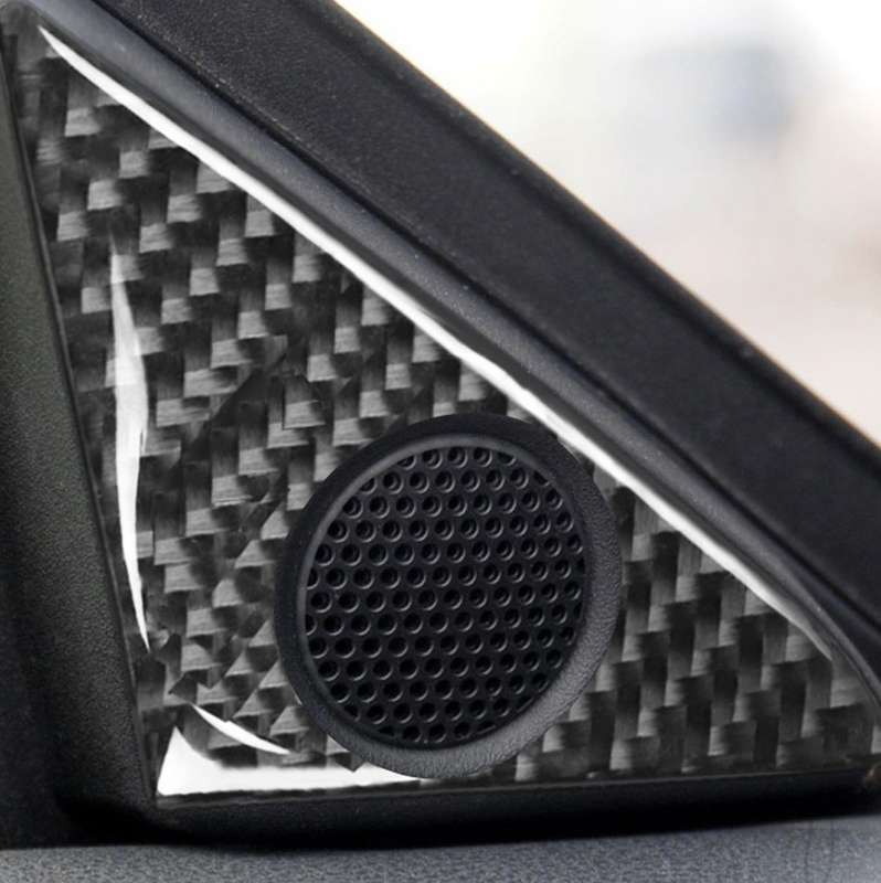 4 PCS Car Carbon Fiber Door Horn + Window Air Outlet Decorative Sticker for Nissan GTR R35 2008-2020