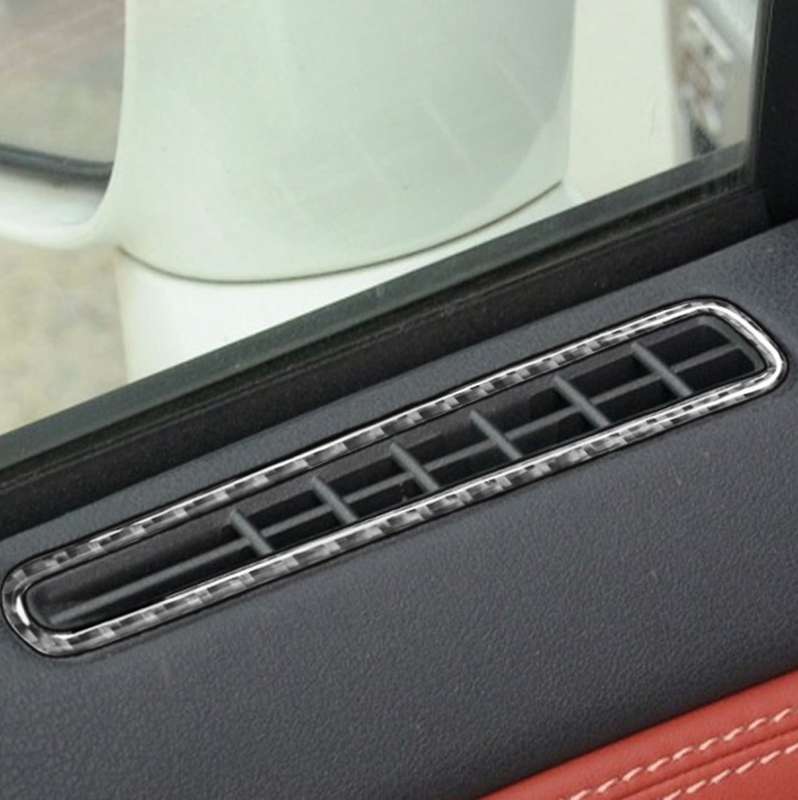 4 PCS Car Carbon Fiber Door Horn + Window Air Outlet Decorative Sticker for Nissan GTR R35 2008-2020