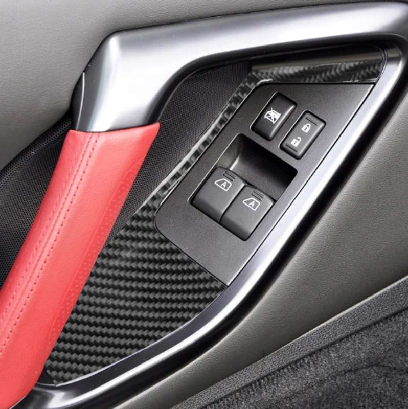 2 PCS Car Carbon Fiber Window Lift Defogger Panel Decorative Sticker for Nissan GTR R35 2008-2016, L
