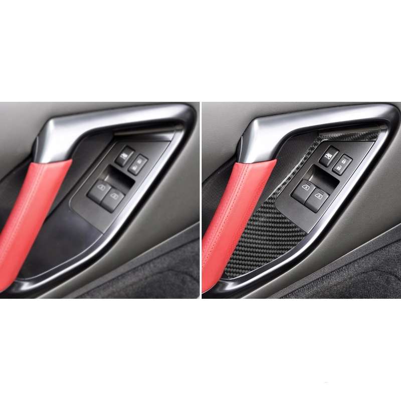2 PCS Car Carbon Fiber Window Lift Defogger Panel Decorative Sticker for Nissan GTR R35 2008-2016, L