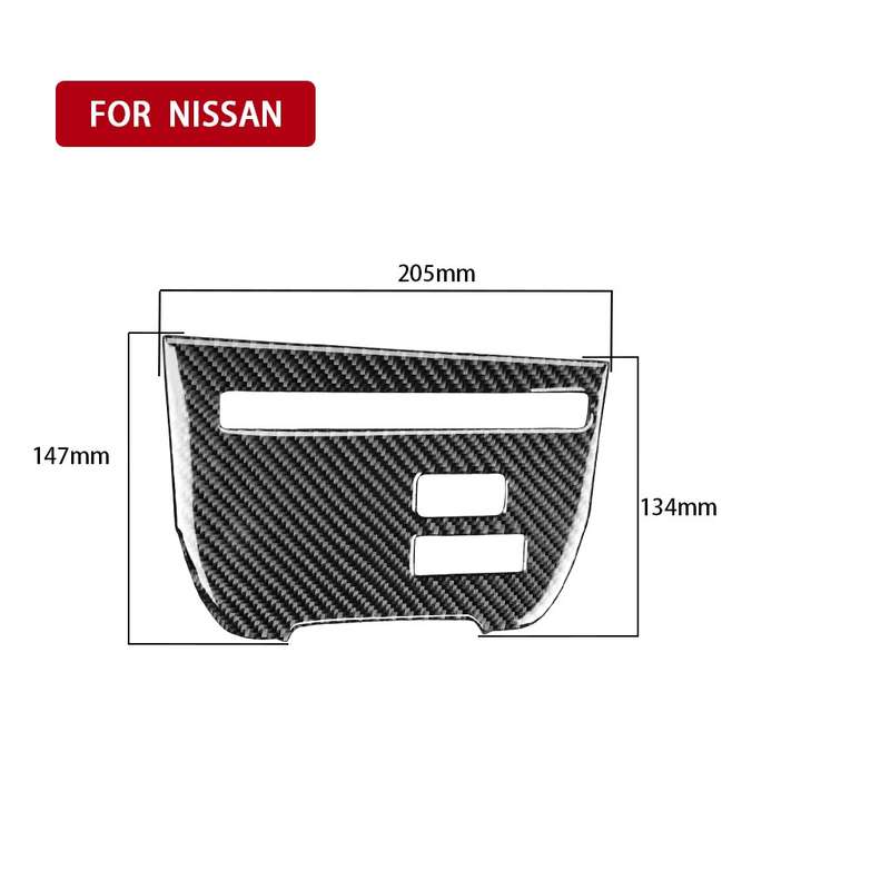 Car Carbon Fiber CD Player Console A Type Decorative Sticker for Nissan GTR R35 2008-2016, Left Driv