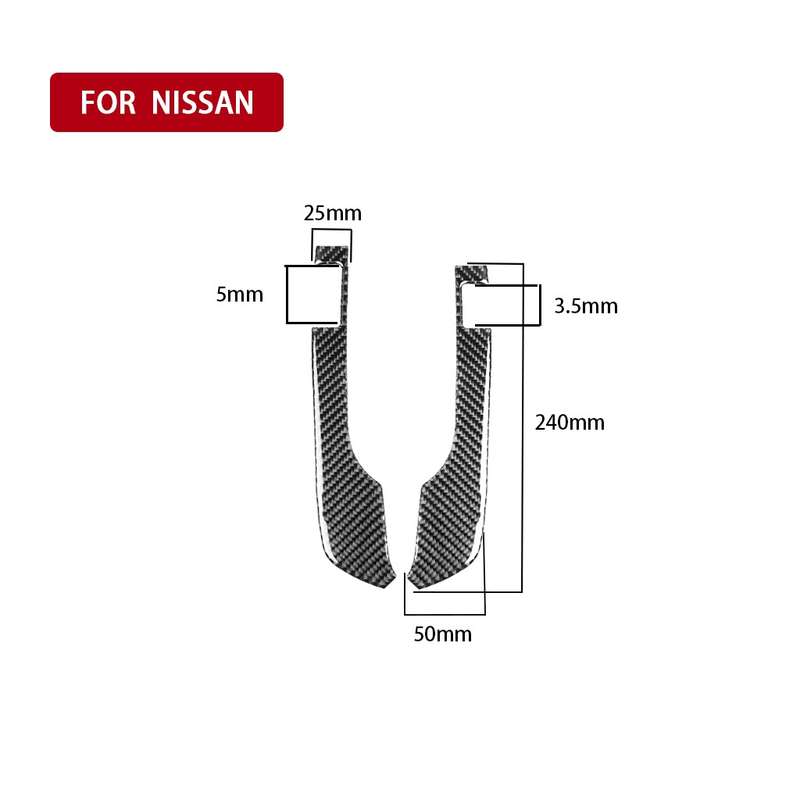2 PCS Car Carbon Fiber Speedometer Decorative Sticker for Nissan GTR R35 2008-2016, Left and Right D