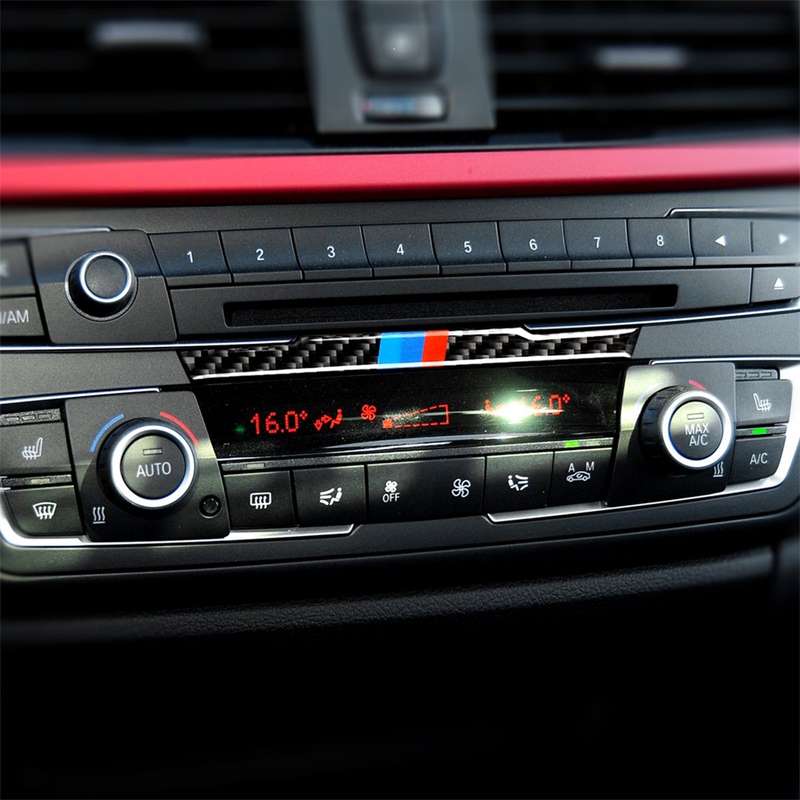 Three Color Carbon Fiber Car Central Control CD Decorative Sticker for BMW (F30) 2013-2015 / (F34) 2