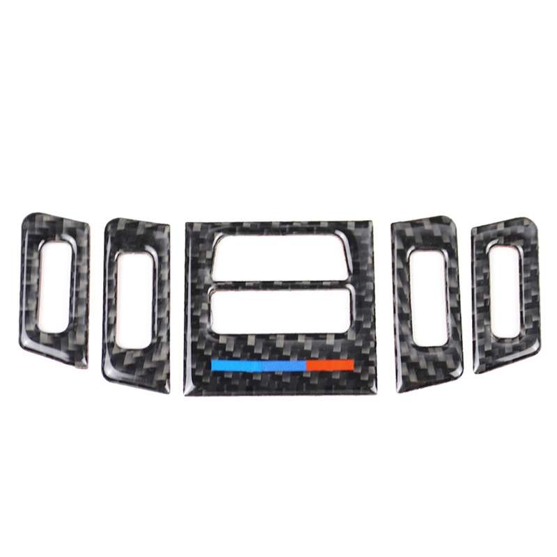 5 PCS Low Matching Three Color Carbon Fiber Car Air Outlet Decorative Sticker for BMW E90 / E92 / E9