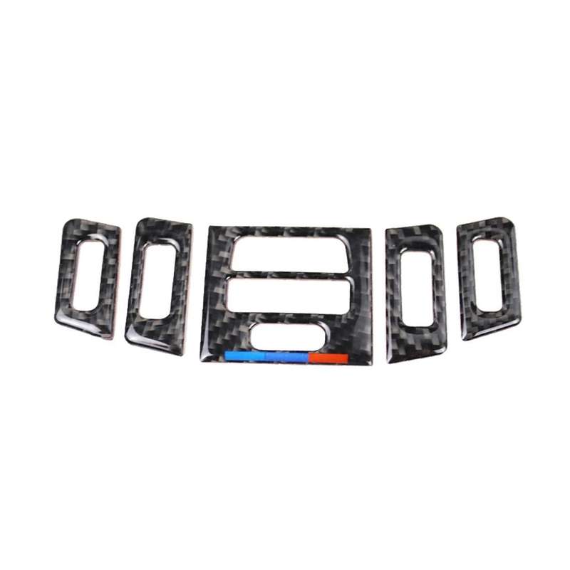 5 PCS High Matching Three Color Carbon Fiber Car Air Outlet Decorative Sticker for BMW E90 / E92 / E