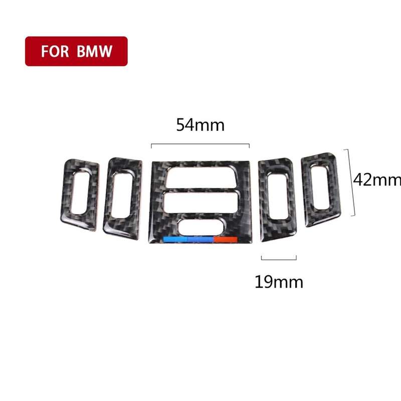 5 PCS High Matching Three Color Carbon Fiber Car Air Outlet Decorative Sticker for BMW E90 / E92 / E